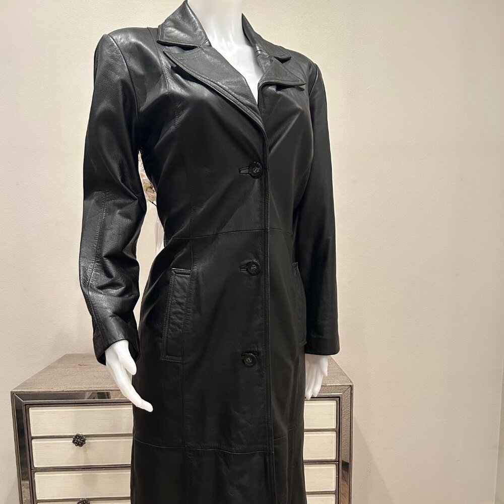 VINTAGE NEW YORK By WINLIT Long Leather Coat